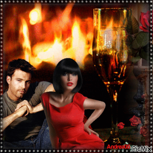 Evening by the fireplace... - 免费动画 GIF