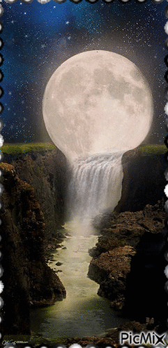 Flowing Moon! - Ilmainen animoitu GIF