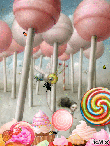 Insectos golosos - GIF animado grátis