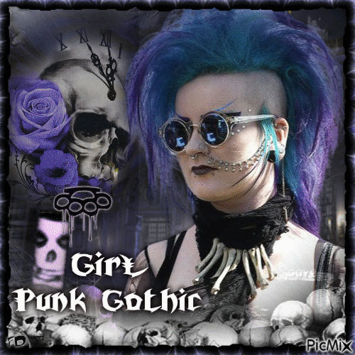 Punk Gothic Girl - Free animated GIF