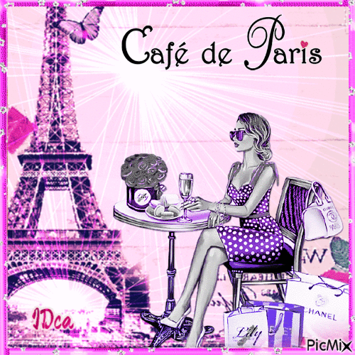 Un café à Paris - Бесплатный анимированный гифка