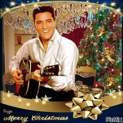 Merry Christmas from Elvis - GIF animado gratis