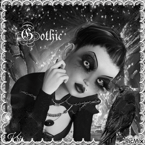 Gothic noir et blanc - Animovaný GIF zadarmo