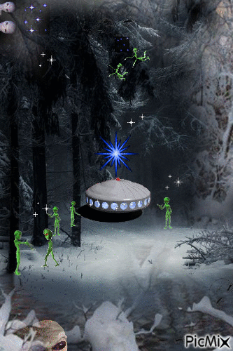 Aliens in the night - 無料のアニメーション GIF