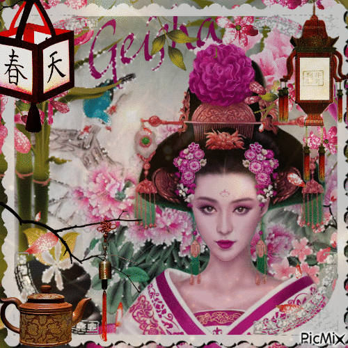 Porträt einer Geisha - Besplatni animirani GIF
