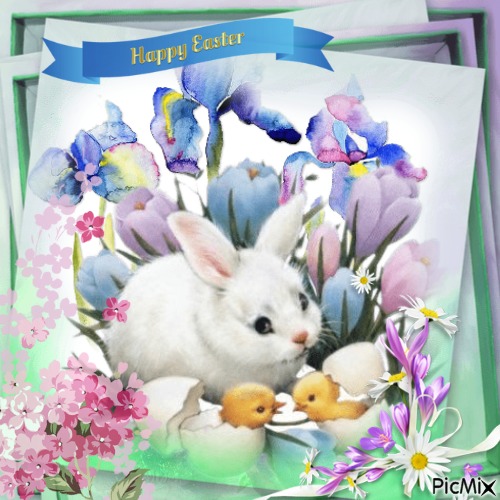 Happy Easter Card - PNG gratuit