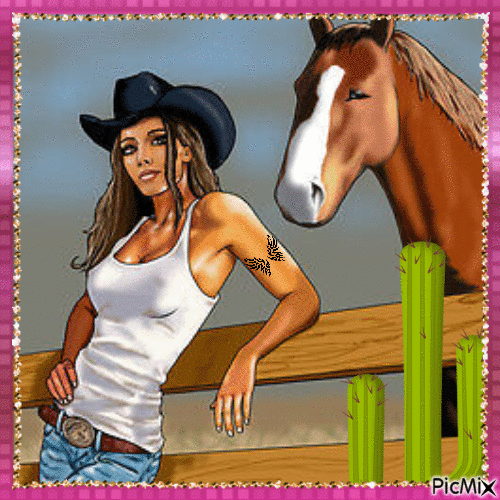 A GIRL AND HER HORSE - Gratis geanimeerde GIF