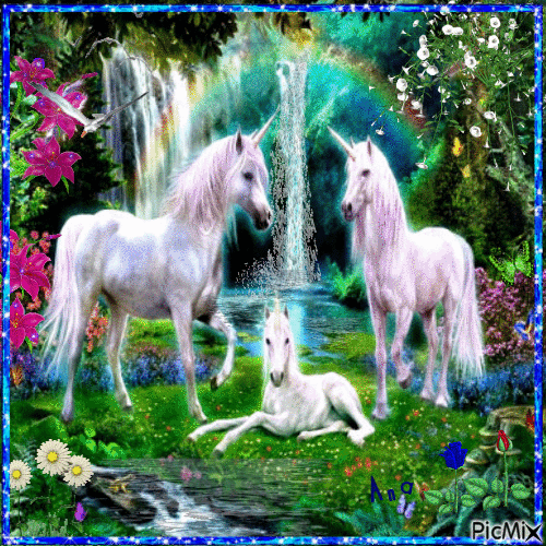 familia de unicorns. - Free animated GIF