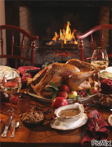 Thanksgiving Meal - Бесплатный анимированный гифка