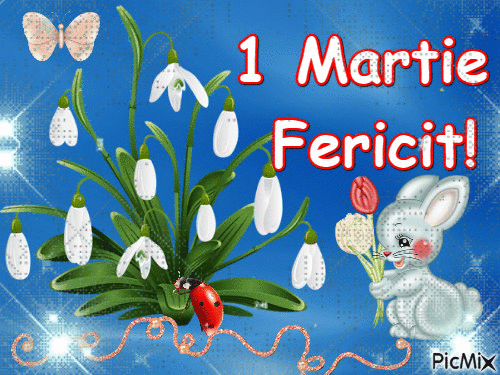 1 Martie Fericit! - Gratis animerad GIF