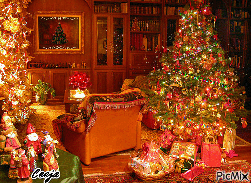 Christmas Living Room - Gratis animeret GIF