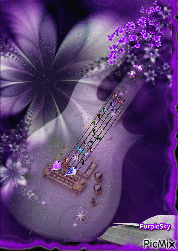 Purple guitar - Gratis animeret GIF