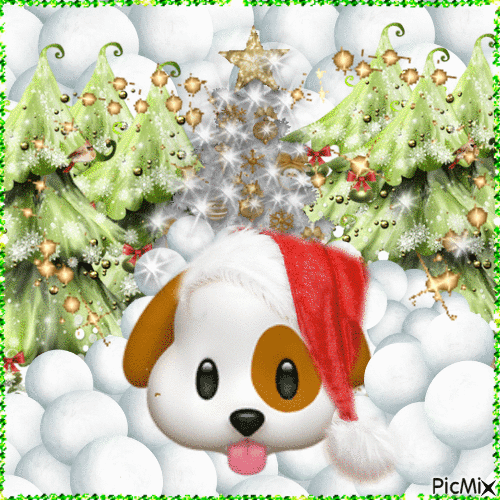 Christmas dog - Ingyenes animált GIF