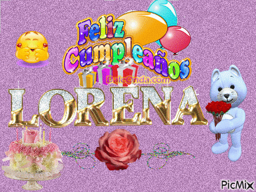 feliz cumpleaños lorena - GIF เคลื่อนไหวฟรี
