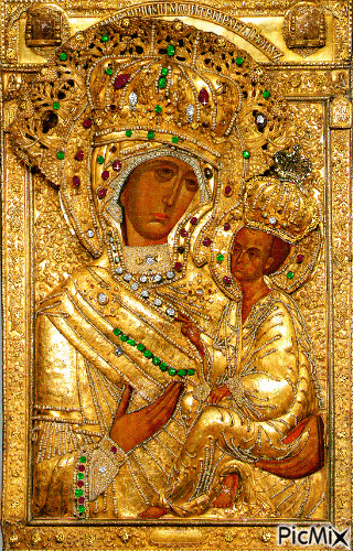 Tichvinskaya Icon of Divine Mother - GIF เคลื่อนไหวฟรี