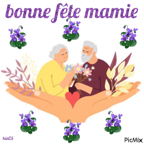 fête mamie - Безплатен анимиран GIF