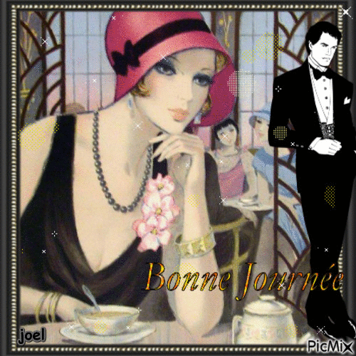 la dame au café - Darmowy animowany GIF