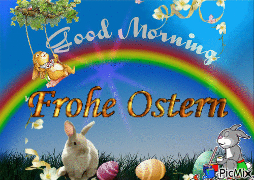 guten morgen frohe ostern - Gratis animerad GIF