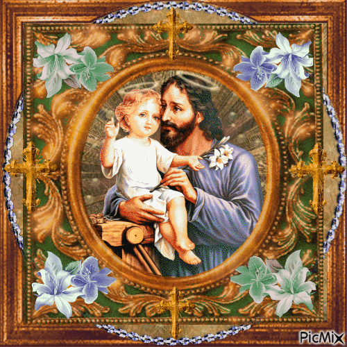l'Enfant Jésus & Saint-Joseph - GIF animé gratuit
