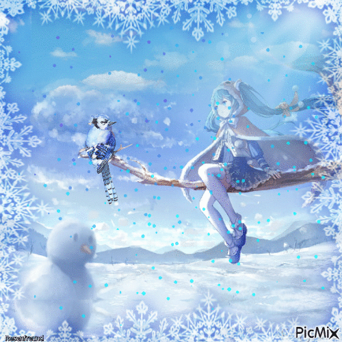 Manga Winter - Gratis animeret GIF