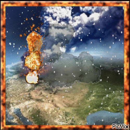 Super Volcano Explosion at Yellowstone - 免费动画 GIF