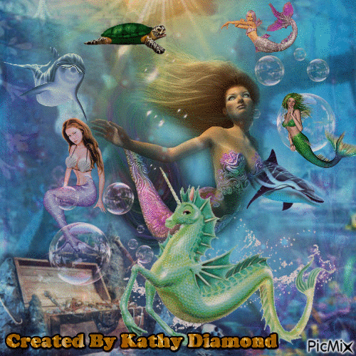 Mermaid Delight - GIF animado grátis