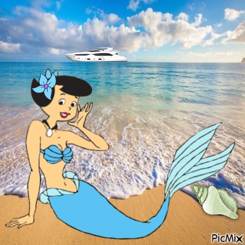 Betty Rubble mermaid - bezmaksas png
