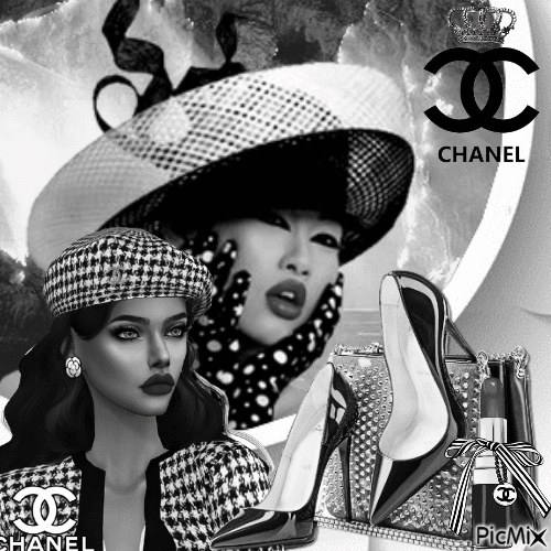 Chanel, noir et blanc - 無料のアニメーション GIF