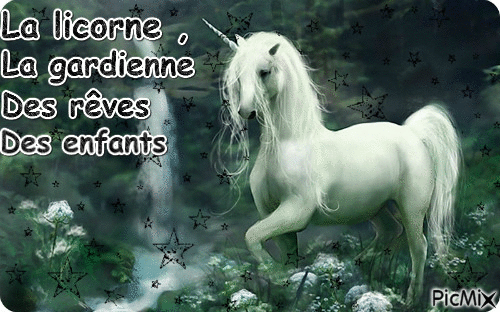 "La licorne de nos rêves ..." - Bezmaksas animēts GIF