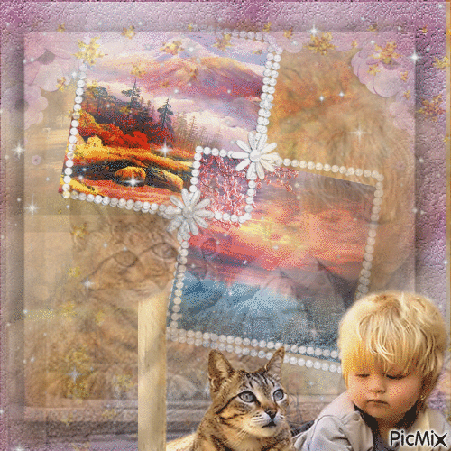 🍂 a little boy dreaming about beautifull places 🙂 - GIF animado grátis