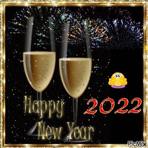 HAPPY NEW YEAR 2022 - Animovaný GIF zadarmo