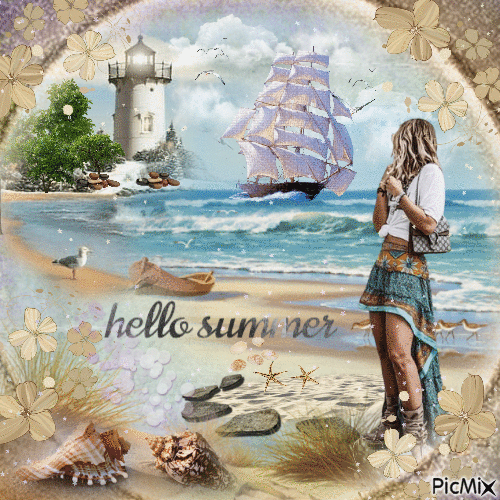 hello summer - Бесплатни анимирани ГИФ