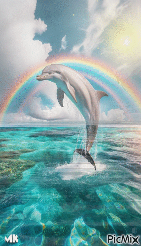 Delfines bajo el sol - Gratis geanimeerde GIF