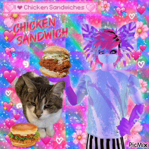 Cats love chicken sandwiches - Бесплатный анимированный гифка