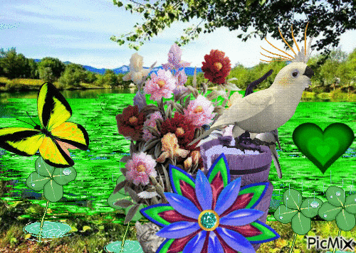 le lac  vert - Zdarma animovaný GIF