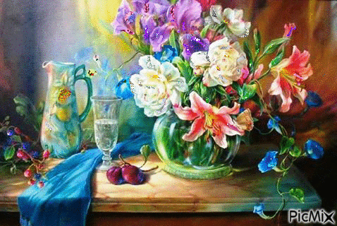 flowers and vase - Darmowy animowany GIF