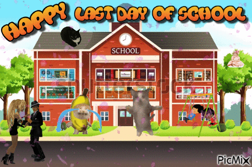 Happy Last Day of School - GIF animé gratuit