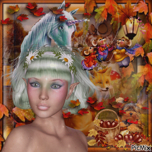 Viviane l'elfe de l'automne - Ingyenes animált GIF