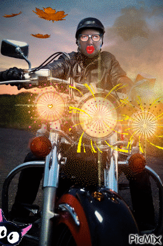 Я на мотоцикле - Gratis geanimeerde GIF