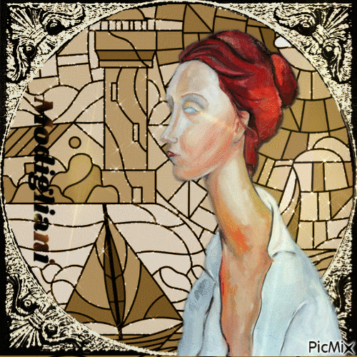 Frau - Modigliani - Бесплатни анимирани ГИФ