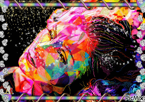 Cara multicolor - Бесплатни анимирани ГИФ