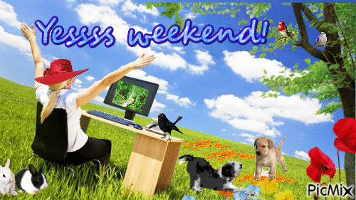 Happy weekend - GIF animasi gratis