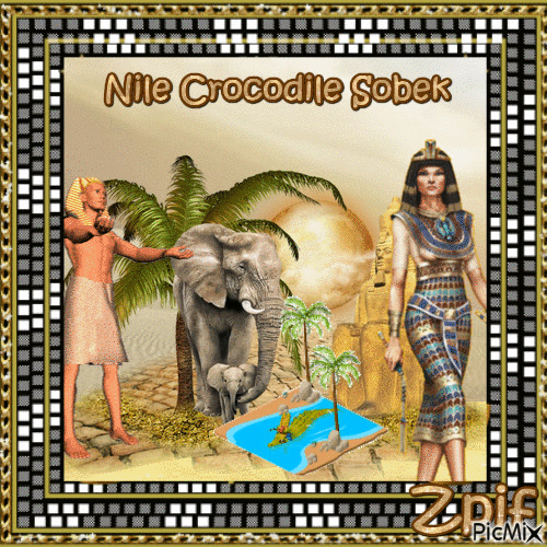 Nile Crocodile Sobek - Zdarma animovaný GIF