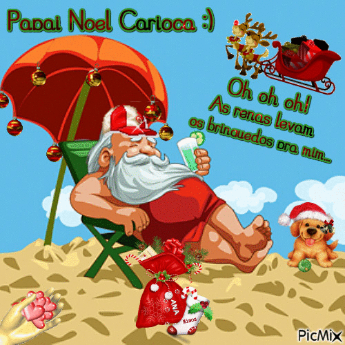 Papai Noel Carioca - GIF animado gratis
