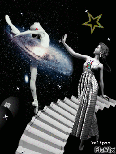 Dance and stars.. - GIF animado grátis