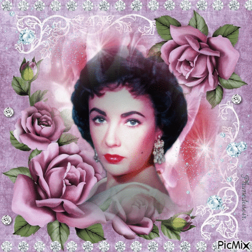 Actrice vintage rose et diamants. - Free animated GIF