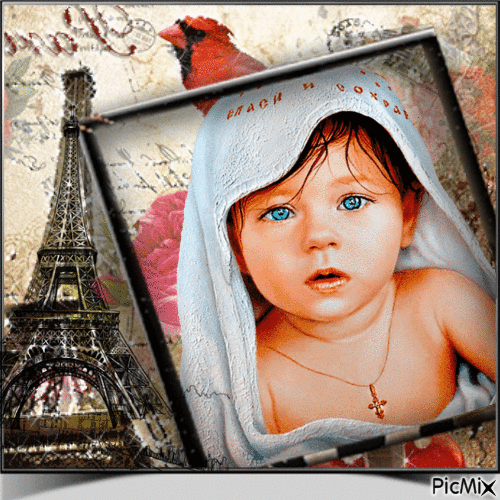 NIÑO EN PARIS - GIF animado gratis