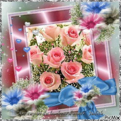 cadre de roses - Nemokamas animacinis gif