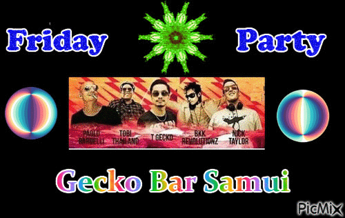 Gecko bar samui Friday party - Безплатен анимиран GIF