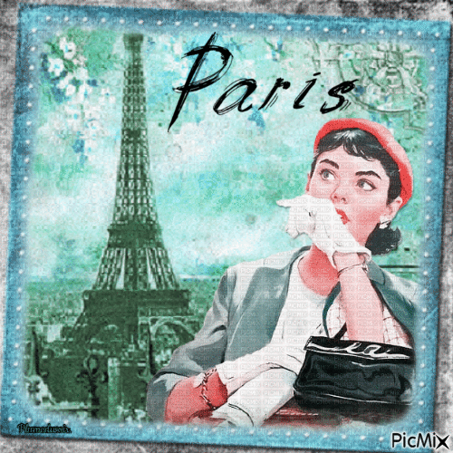 Femme Vintage à Paris. - Nemokamas animacinis gif